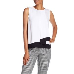 NWT Calvin Klein Contrast Drape SleevelessTop Sz M